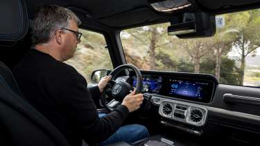 Paul Barker driving the Mercedes G 580 with EQ Technology