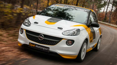 Opel Adam R2 rally car front tracking