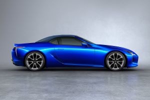 Lexus LC Convertible - side blue roof up