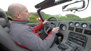 Auto Express contributor Richard Dredge driving the Dodge Viper Mk1