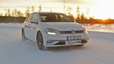 Volkswagen Golf winter tyre testing car - front tracking