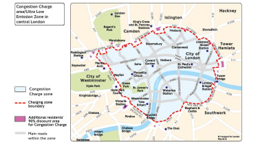 London Congestion Charge and ULEZ map