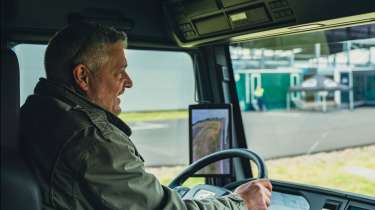 MAN eTGX truck test: Chris Rosamond driving 