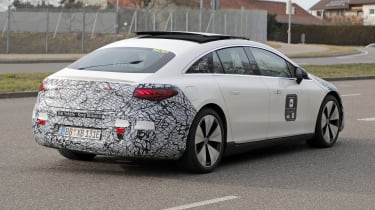 Mercedes EQS facelift (camouflaged) - rear 3/4