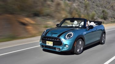 MINI Convertible Automatic - front three quarter, roof down