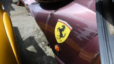 Dented Ferrari wing