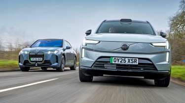 BMW iX vs Volvo EX90 - front end