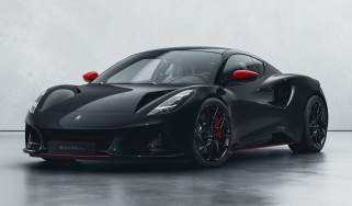 Lotus Emira Turbo SE Racing Line in Cosmos black - front static 