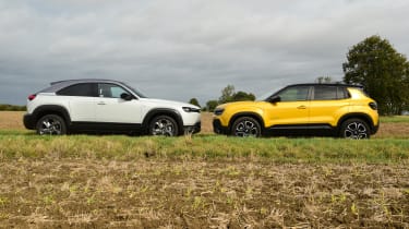 Jeep Avenger and Mazda MX-30 - face-to-face static