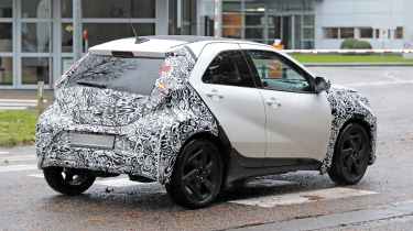 Toyota Aygo X facelift (camouflaged) - rear 3/4