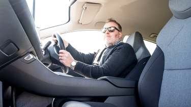 Auto Express web producer Pete Baiden driving the MG4 Urban 