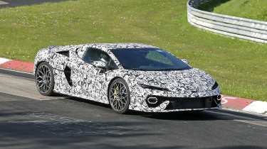 New Lamborghini Temerario Spyder testing on the Nurburgring - front tracking