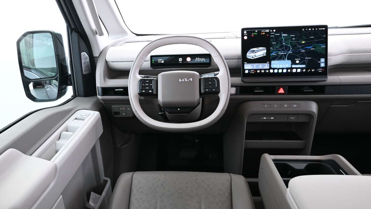 Kia PV7 Passenger dashboard with large touchscreen