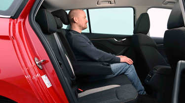 Skoda Kamiq - rear seats with Chief reviewer, Alex Ingram