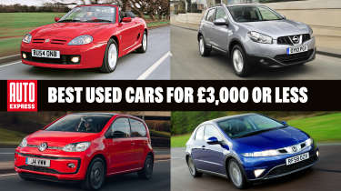 Best used cars for £3,000 or less - header image