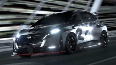 Nissan Aura Nismo RS Concept - dynamic front 3/4 on a bridge