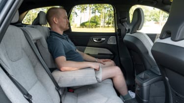 Auto Express chief reviewer Alex Ingram sitting in the back of the Volvo XC60