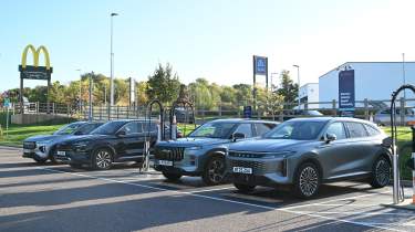 Chinese hybrid SUV mega test - MG HS, fcars being charged