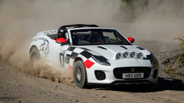 Jaguar F-Type rally car - front action