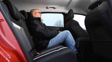 Vauxhall Frontera Electric - rear seats with senior test editor, Dean Gibson