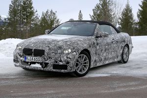 BMW 4 Series Convertible spies - front 3/4 winter