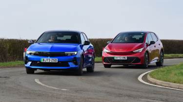 Vauxhall Astra Electric and Cupra Born - front cornering
