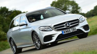 Mercedes E-Class Estate E220d UK - front cornering