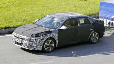 Hyundai Elantra testing - front angled