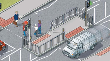 Staggered crossing