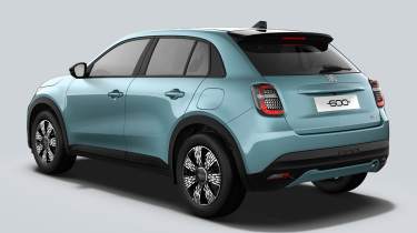 Fiat 600 Hybrid - blue rear 3/4