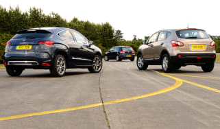 Citroen DS4, Volkswagen Golf and Nissan Qashqai