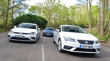 SEAT Leon vs Volkswagen Golf vs Vauxhall Astra - header