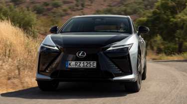 Lexus RZ 550e F Sport - front cornering