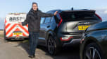 Pete Gibson with Kia Niro Hybrid being recovered