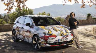 Jordan Katsianis with the Volkswagen ID. Polo prototype