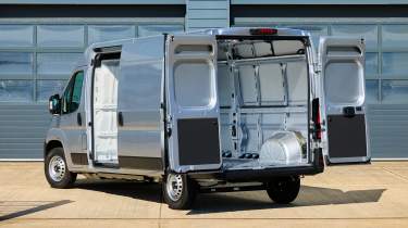 Peugeot E-Boxer - rear static with all van doors open 
