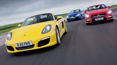 Porsche Boxster vs Audi TT RS and Mercedes SLK