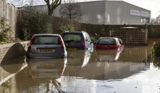UK Floods: cars flooded