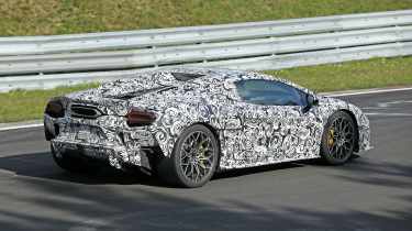 New Lamborghini Temerario Spyder testing on the Nurburgring - rear quarter 