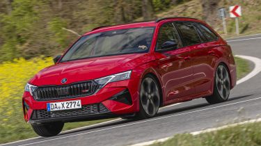 New Skoda Octavia vRS estate - front cornering 