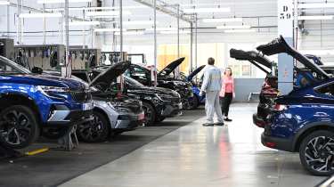 Renault ReFactory - cars with bonnets and boots open