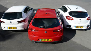 Alfa Romeo Giulietta vs SEAT Leon vs Kia Cee&#039;d - rear group