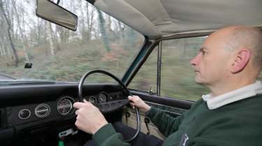 Auto Express contributor Richard Dredge driving the Hillman Imp