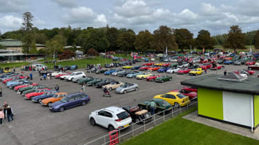 Drone photo of Beaulieu MG event car park
