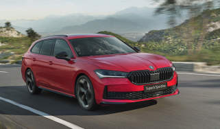 New Skoda Superb SportLine Estate - front tracking 