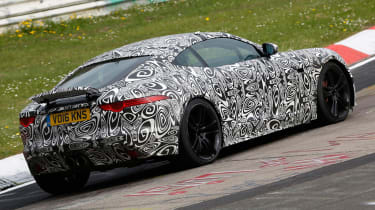 Jaguar F-Type Coupe facelift spy shot - rear cornering