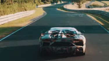 Lamborghini Aventador SVJ teaser vid rear