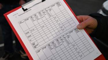 Auto Express touchscreen testing scoresheet