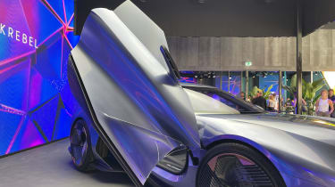 Cupra DarkRebel concept on show stand at 2023 Munich Motor Show - door