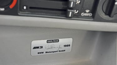 BMW E30 M3 plaque